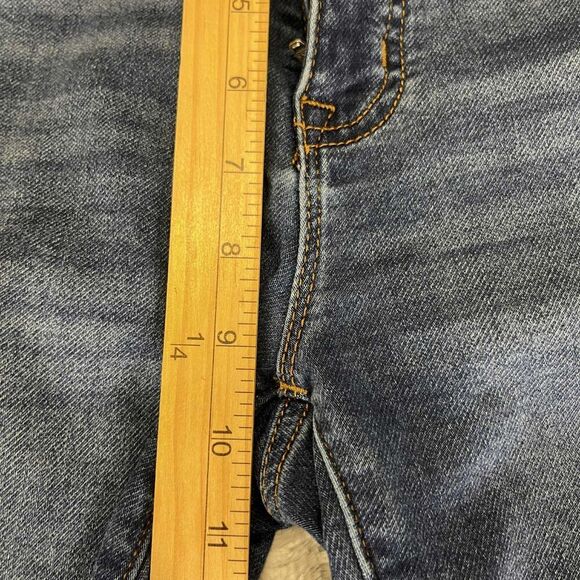 J.Crew Jeans Women 26 Mid Rise Skinny Blue Stretch Denim Raw Hem Distressed - Picture 9 of 9